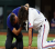 MLB 레인저스의 조시 스미스가 투구에 얼굴을 맞아 병원으로 이송됐다.
